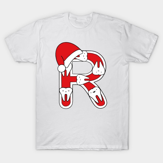 Letter R (Happimola Christmas Alphabet) T-Shirt by Happimola